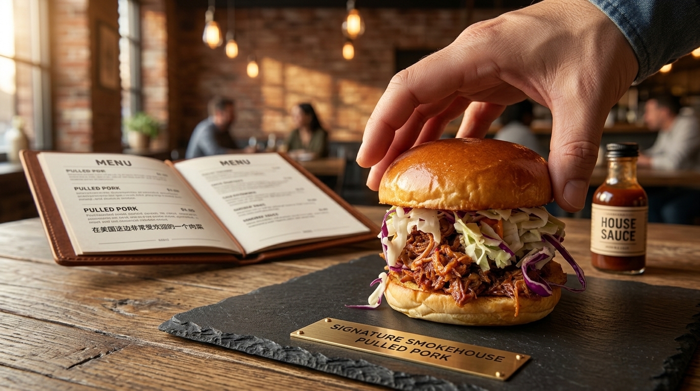 Klassischer amerikanischer Pulled Pork Burger