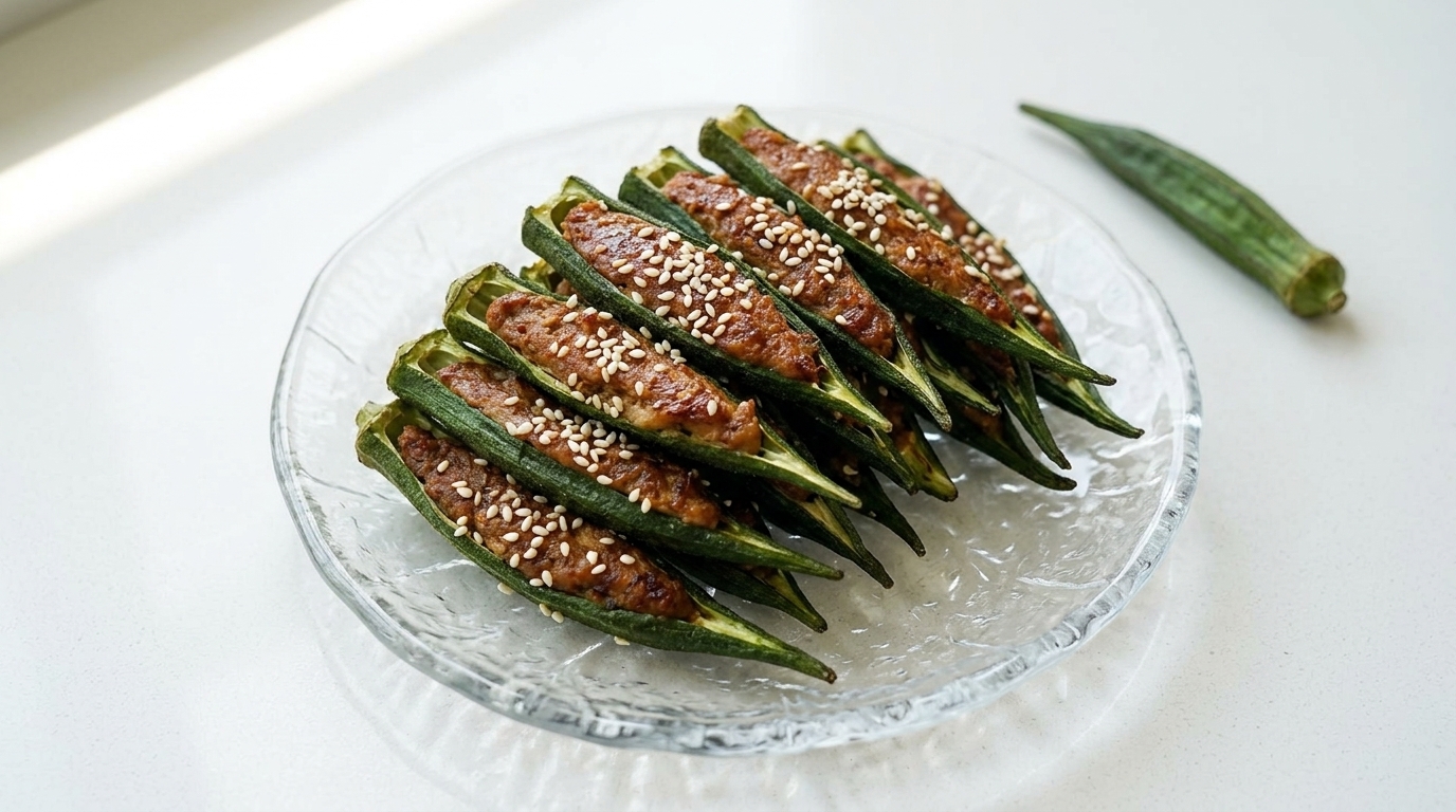 Getrocknete Hundeleckerlis aus Okra und Hähnchenbrust