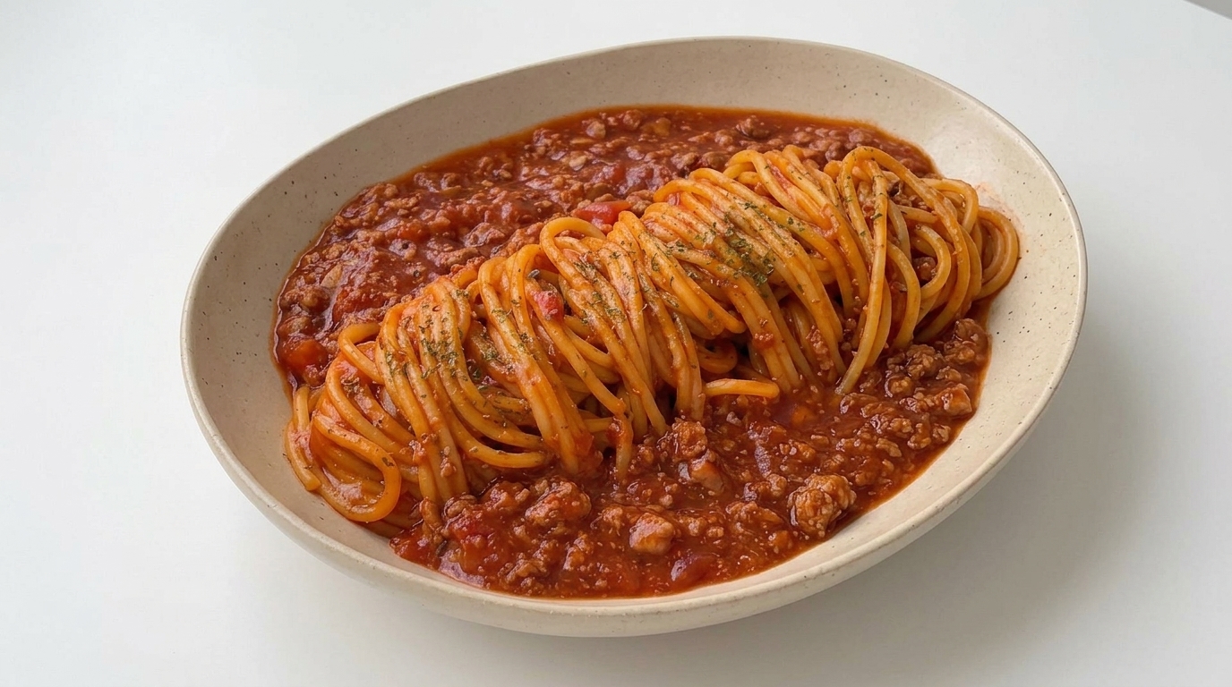 Schnelle Asia-Spaghetti mit Tomaten-Rindfleisch-Sauce