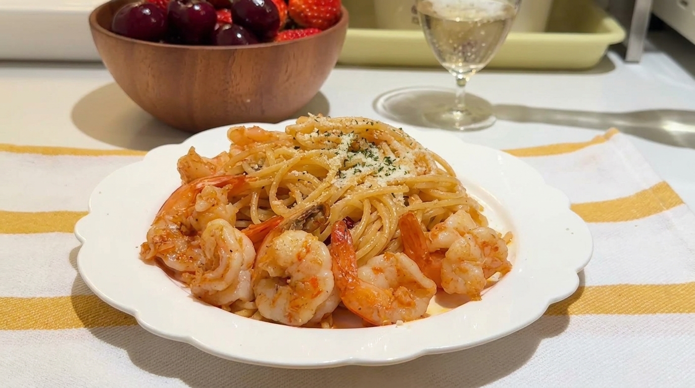 Scharfe Knoblauch-Butter-Garnelen-Pasta (mit hausgemachtem Garnelenöl)