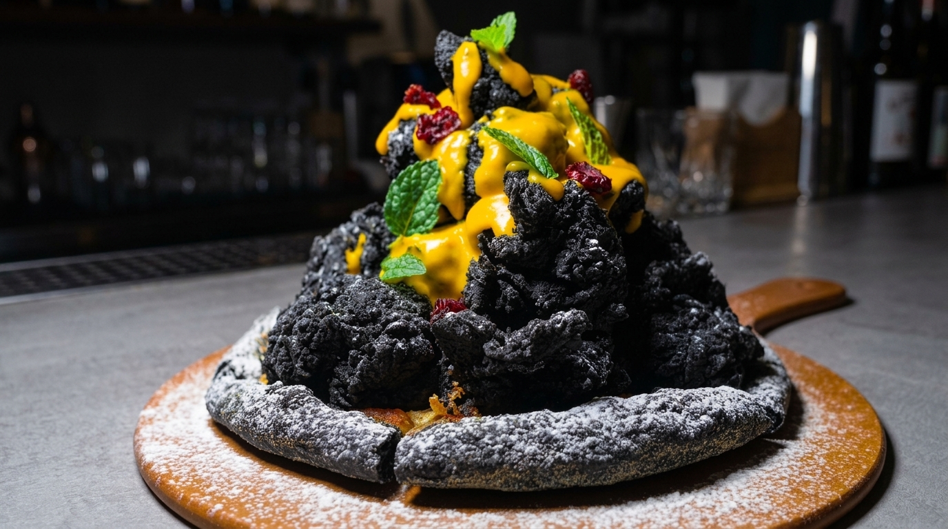 Volcano Lava Pizza mit Blackened Fried Chicken