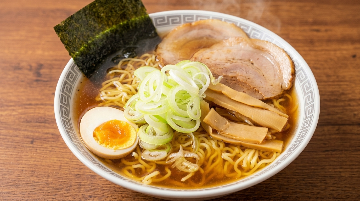 Klassisches Shoyu-Ramen mit hausgemachtem Chashu-Schweinefleisch