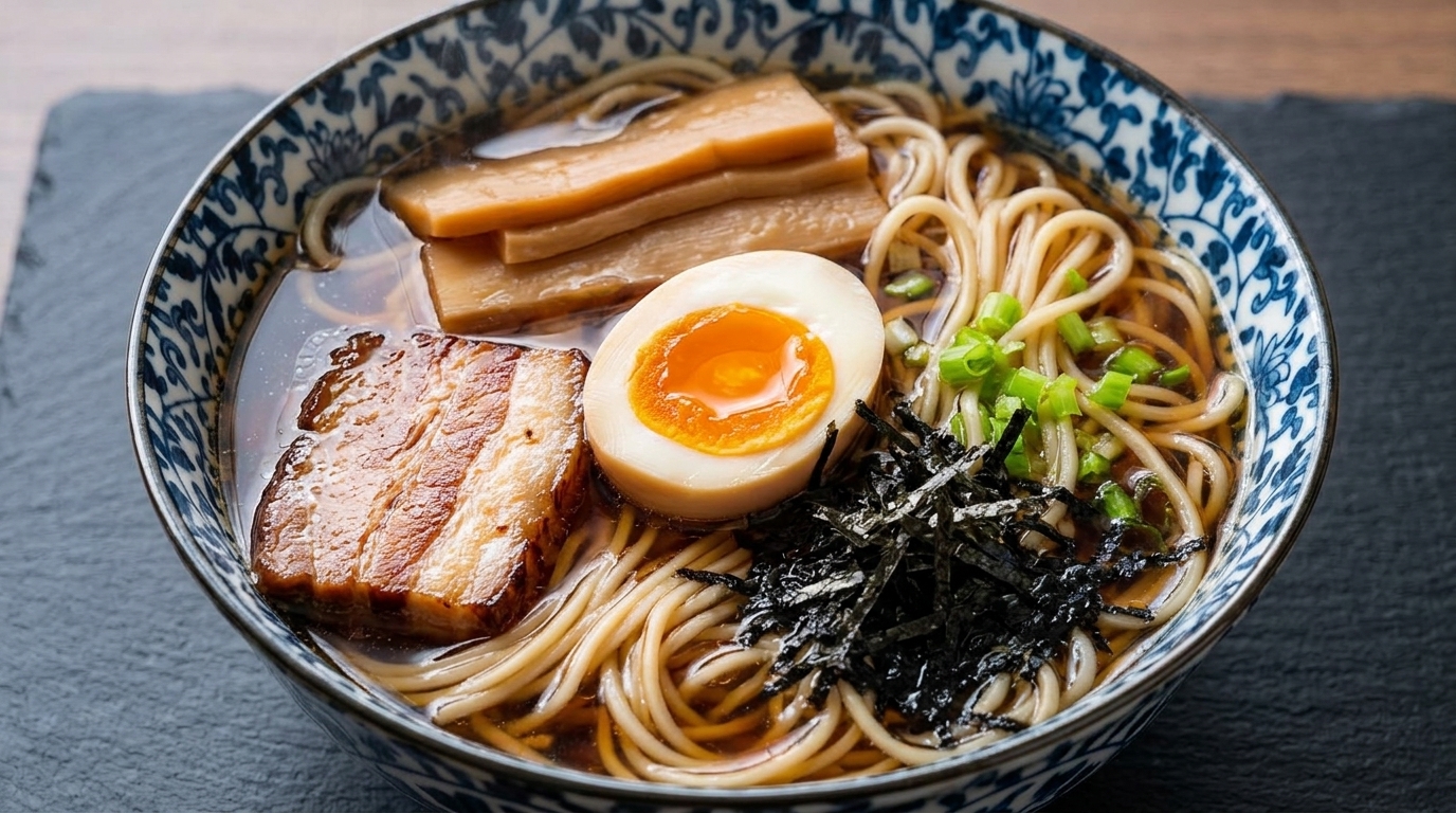 Schnelle & authentische japanische Shoyu Ramen (Sojasaucen-Basis)