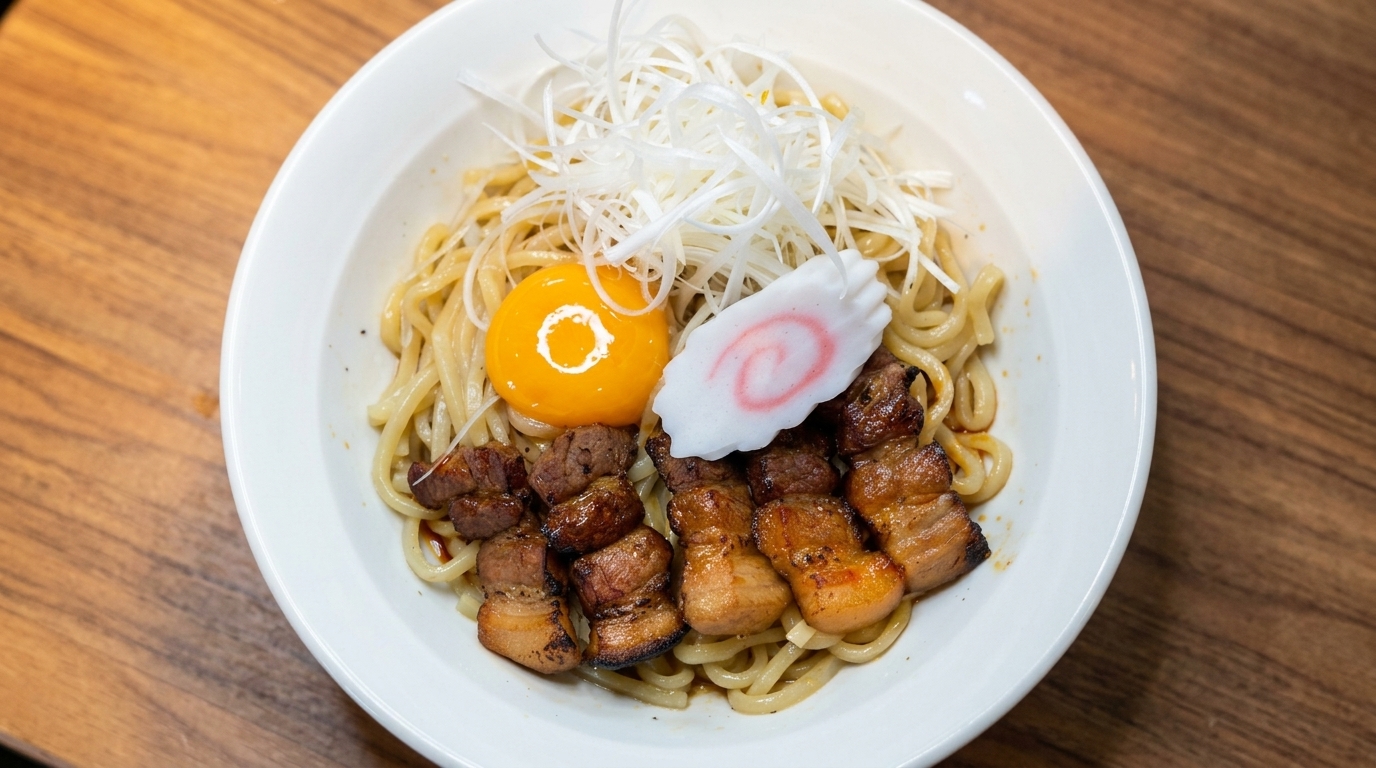 Authentisches Abura Soba (Japanische Ramen ohne Brühe)