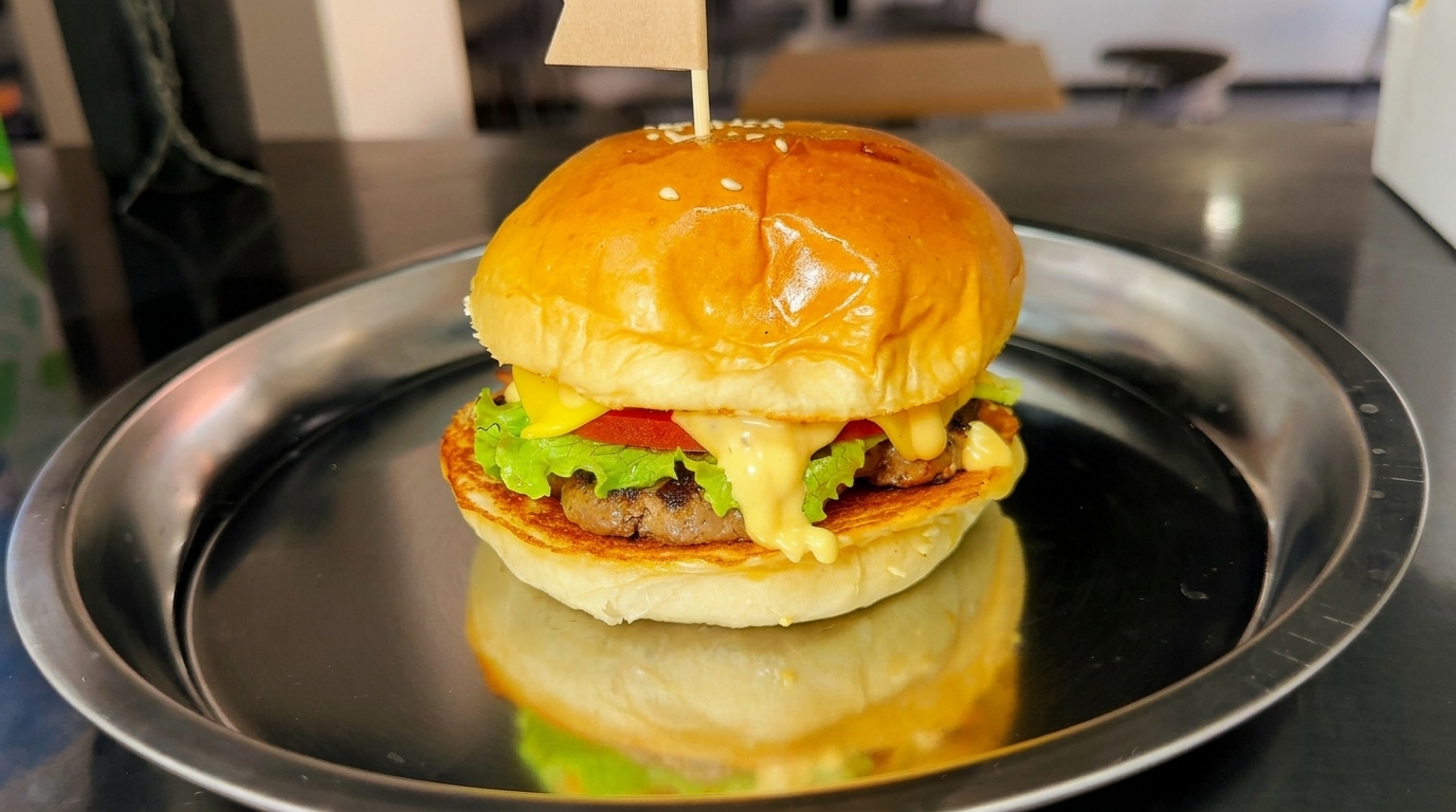 Saftiger American Burger aus Rindfleisch