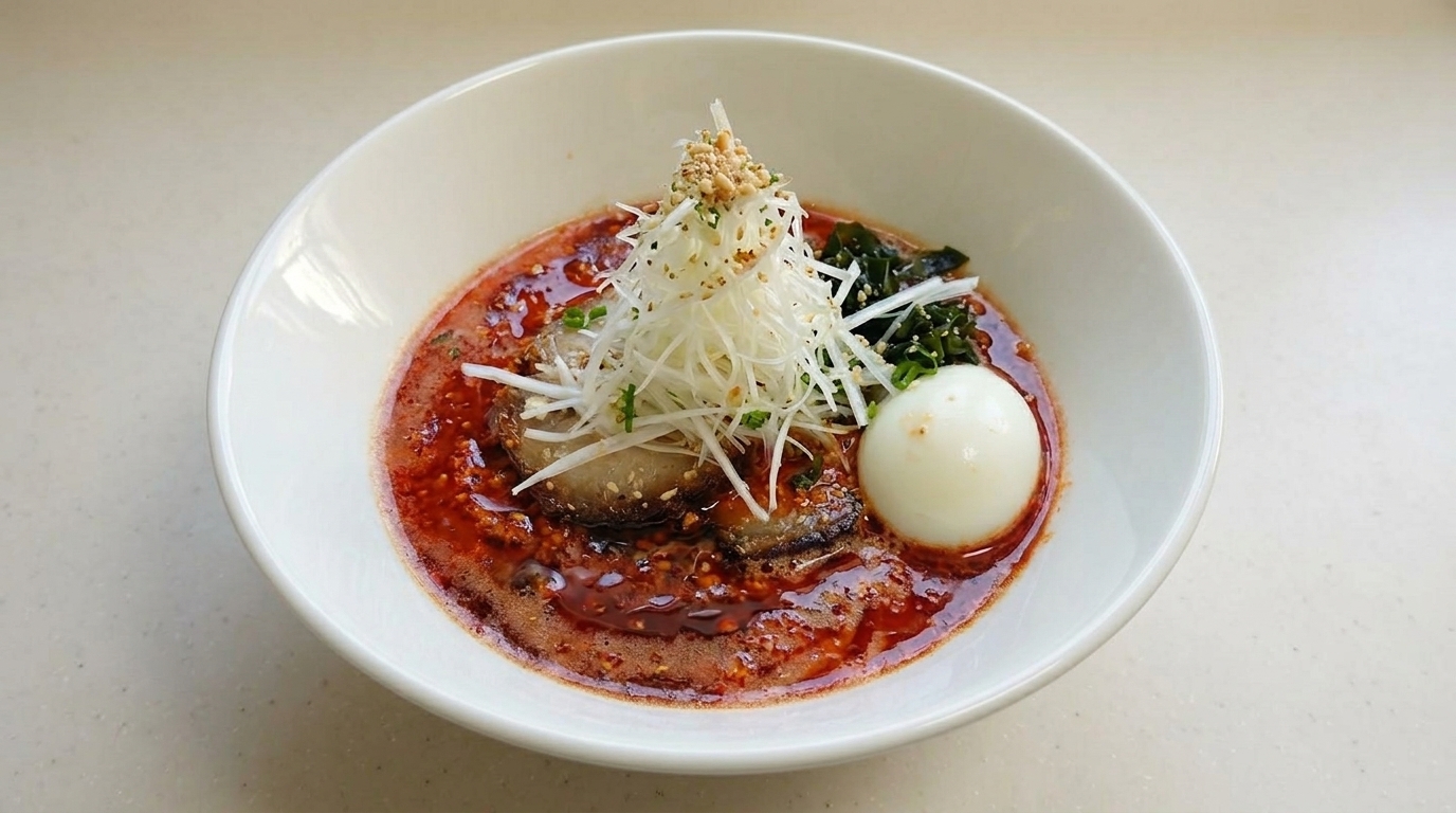 Scharfe Tonkotsu-Ramen nach Vulkan-Art