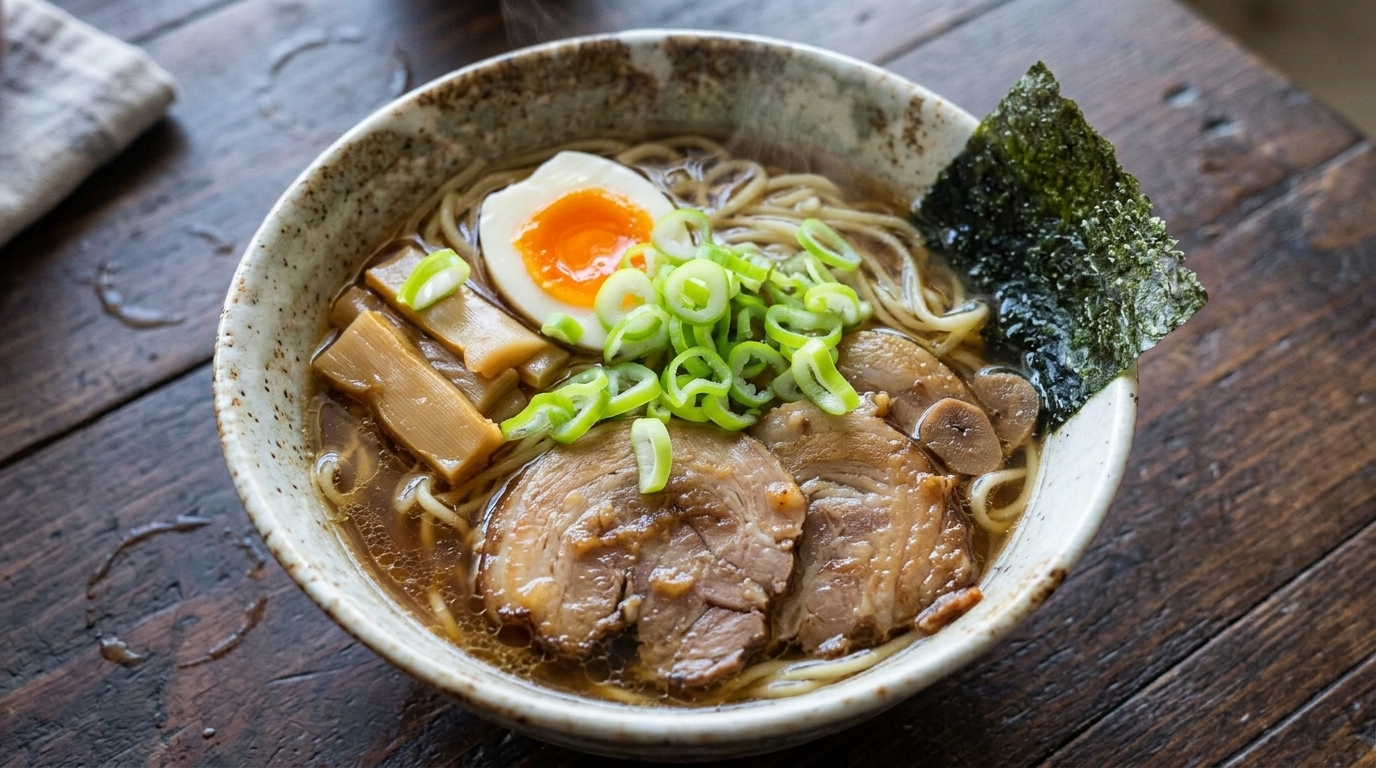 Hausgemachtes japanisches Shoyu Ramen