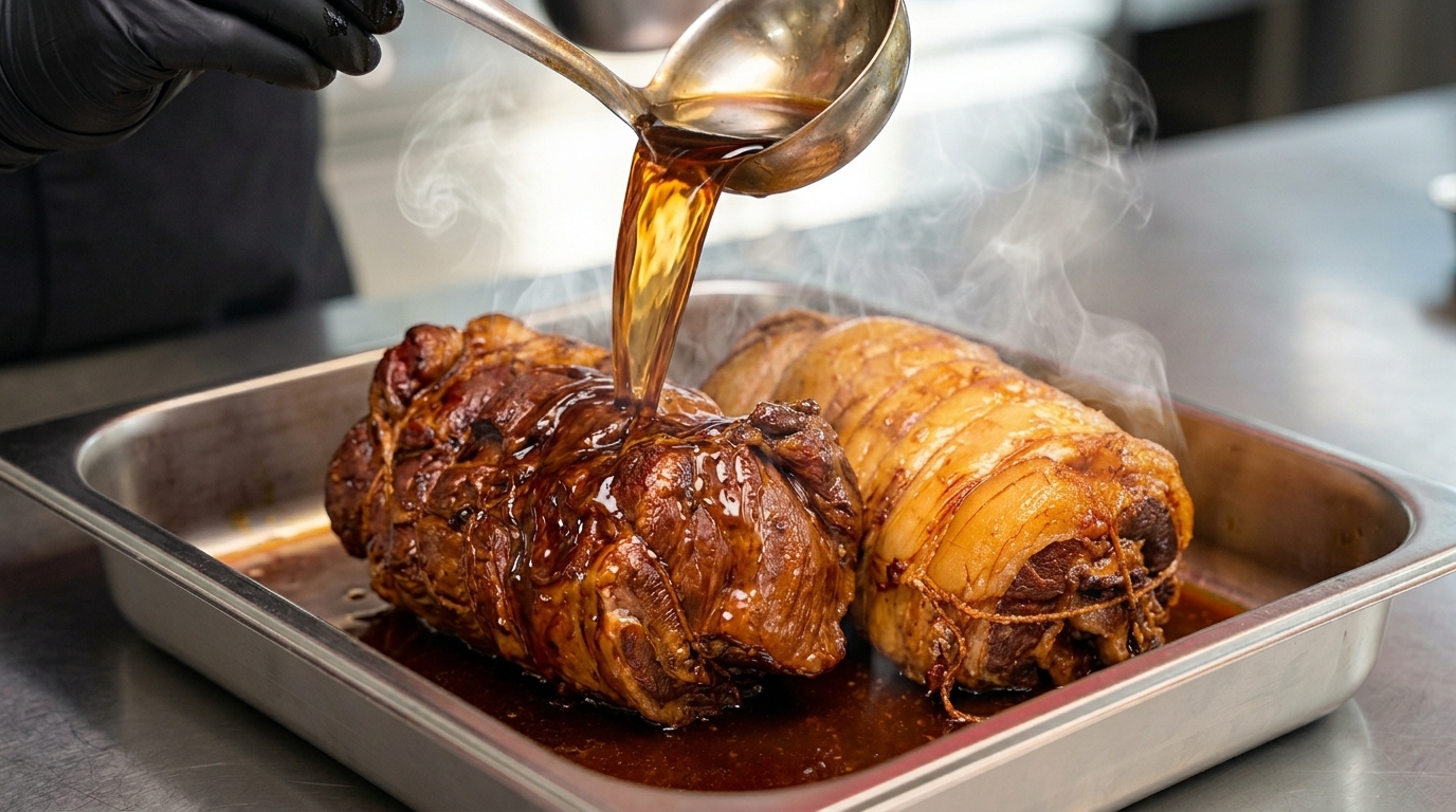 Japanisches Chashu wie im Restaurant: Sauce & Geschmorter Schweinebauch