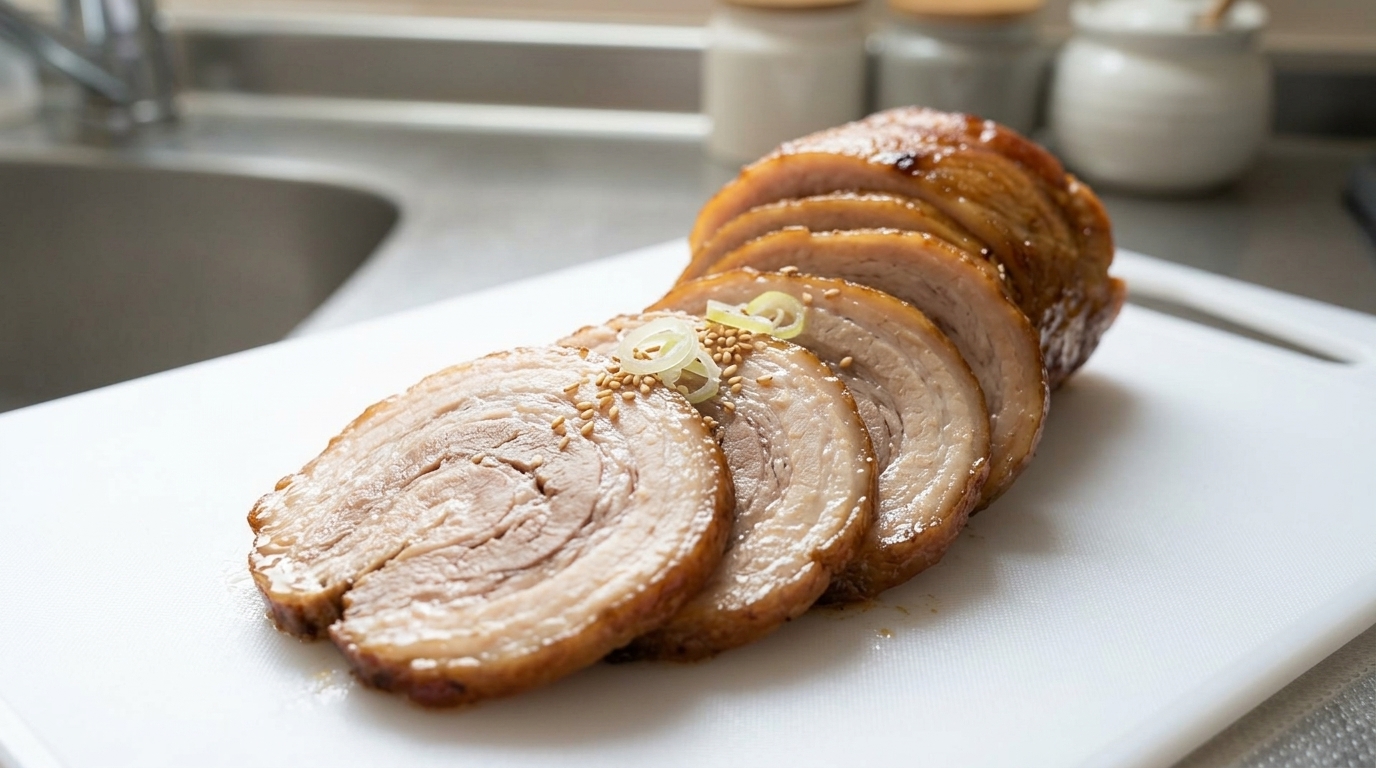 Authentisches japanisches Chashu (Geschmorter Schweinebauch)
