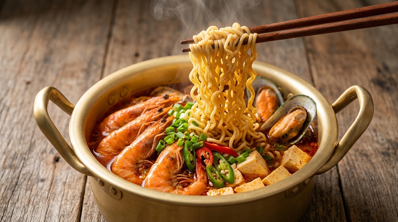 Schnelle koreanische Seafood-Ramen (Jjamppong-Style)