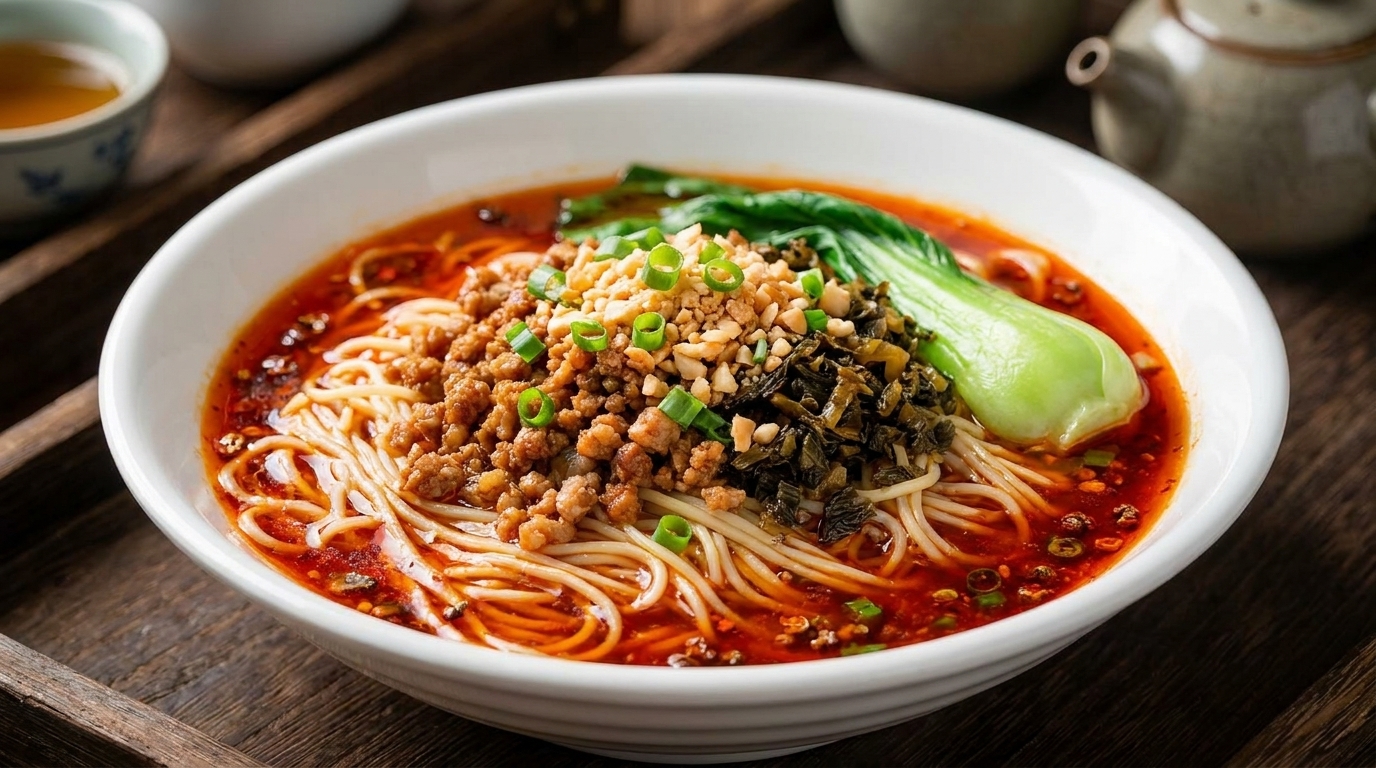 Authentische Sichuan Dandan Nudeln (Dan Dan Mian)