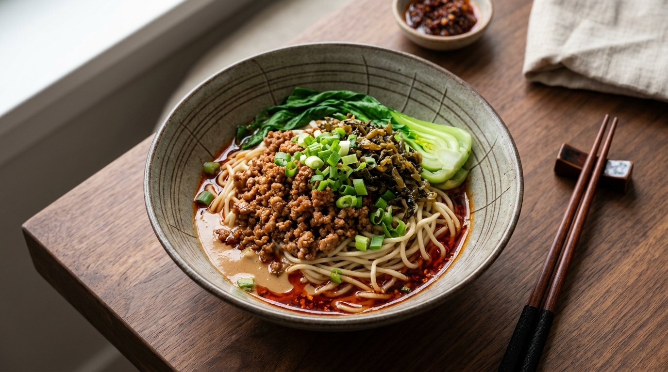 Authentische Sichuan Dandan-Nudeln (Dan Dan Mian)
