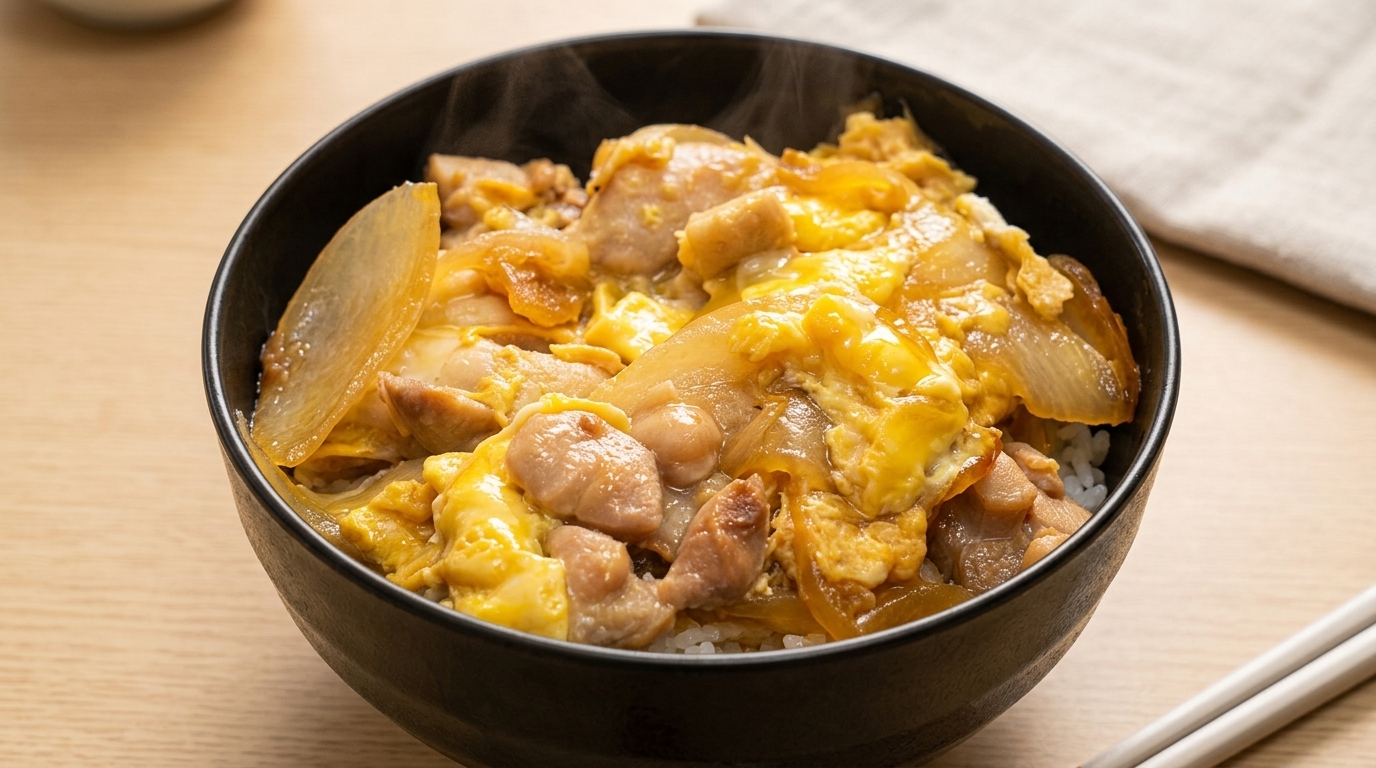 Klassisches Oyakodon (Japanische Hähnchen-Ei-Bowl)