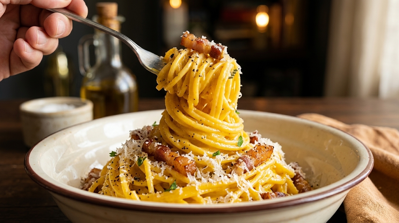 Authentische Spaghetti Carbonara nach römischer Art