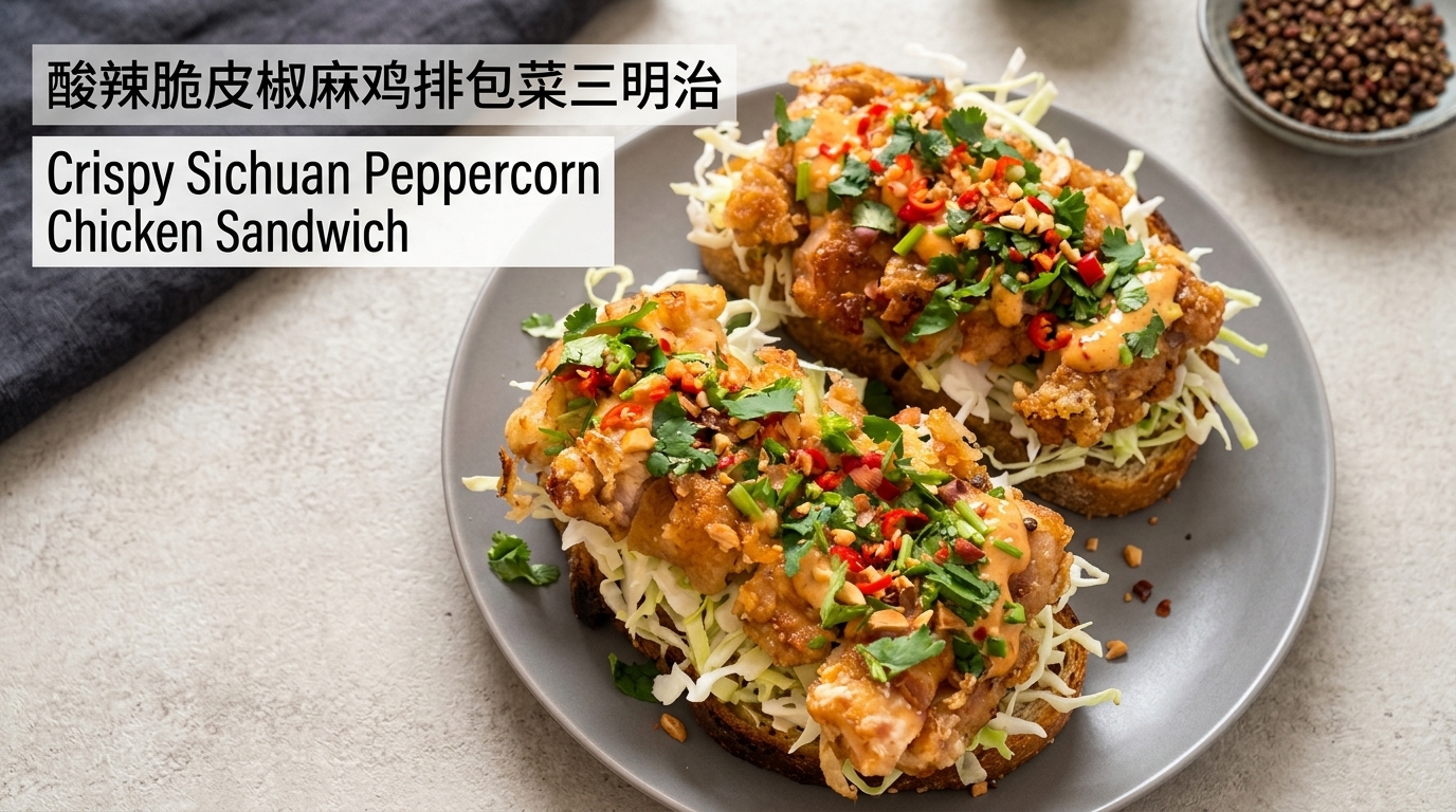 Knuspriges Szechuan-Pfeffer-Hähnchen Sandwich