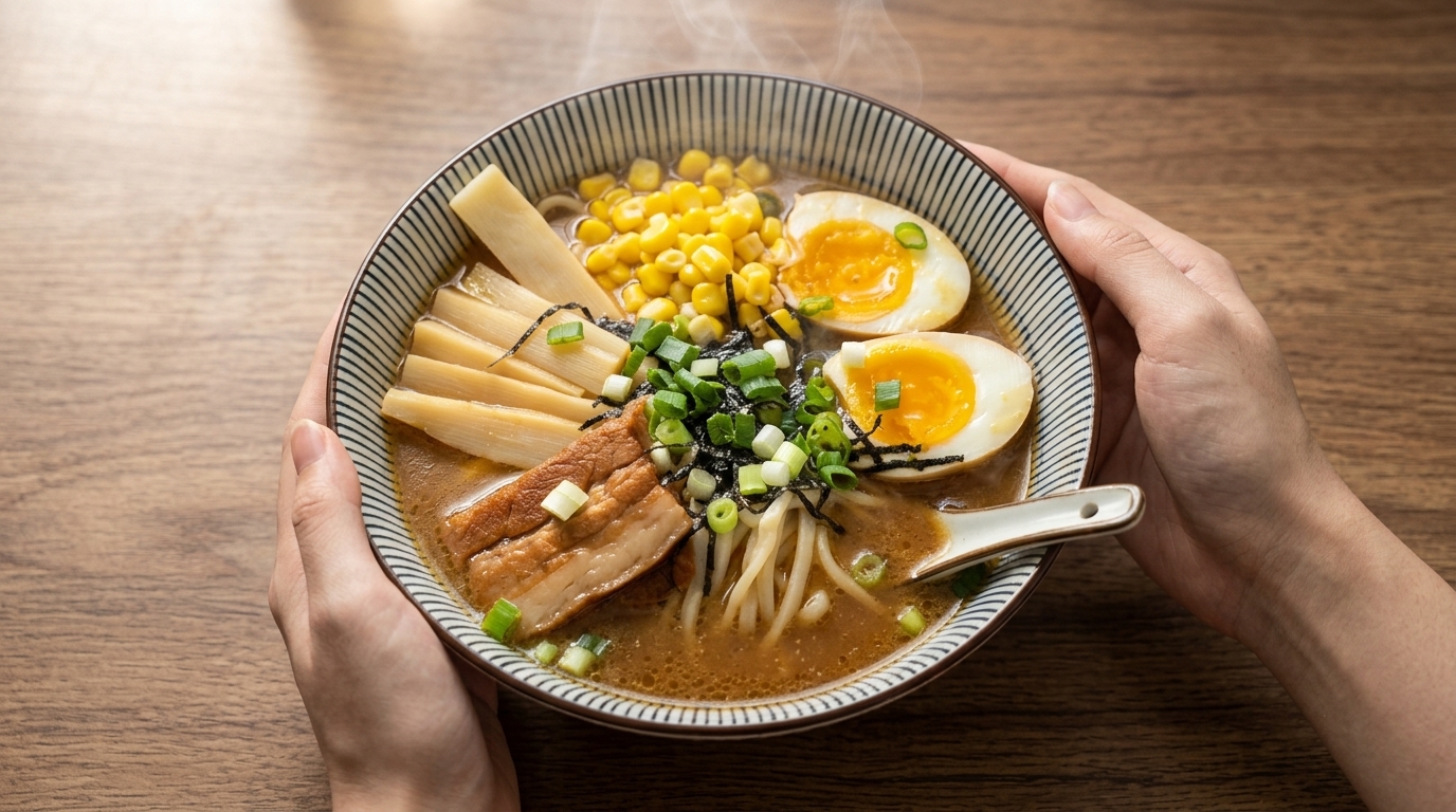 Authentische Miso-Ramen mit Chashu und wachsweichem Ei