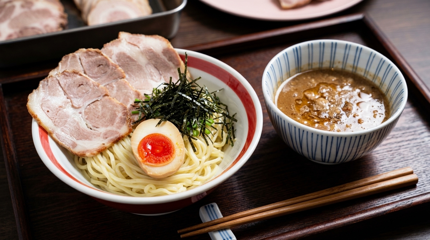 Authentisches japanisches Tsukemen (Dipping Ramen)