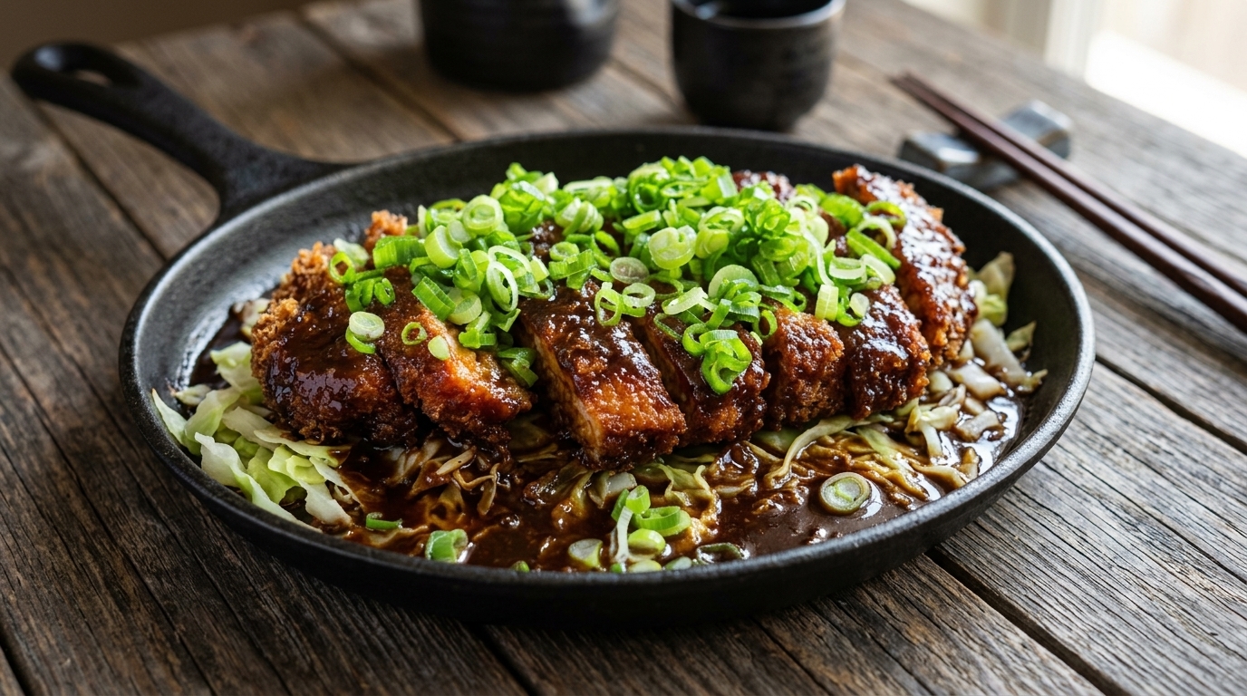 Klassisches Nagoya Miso Katsu (Knuspriges Schweineschnitzel mit Miso-Sauce)