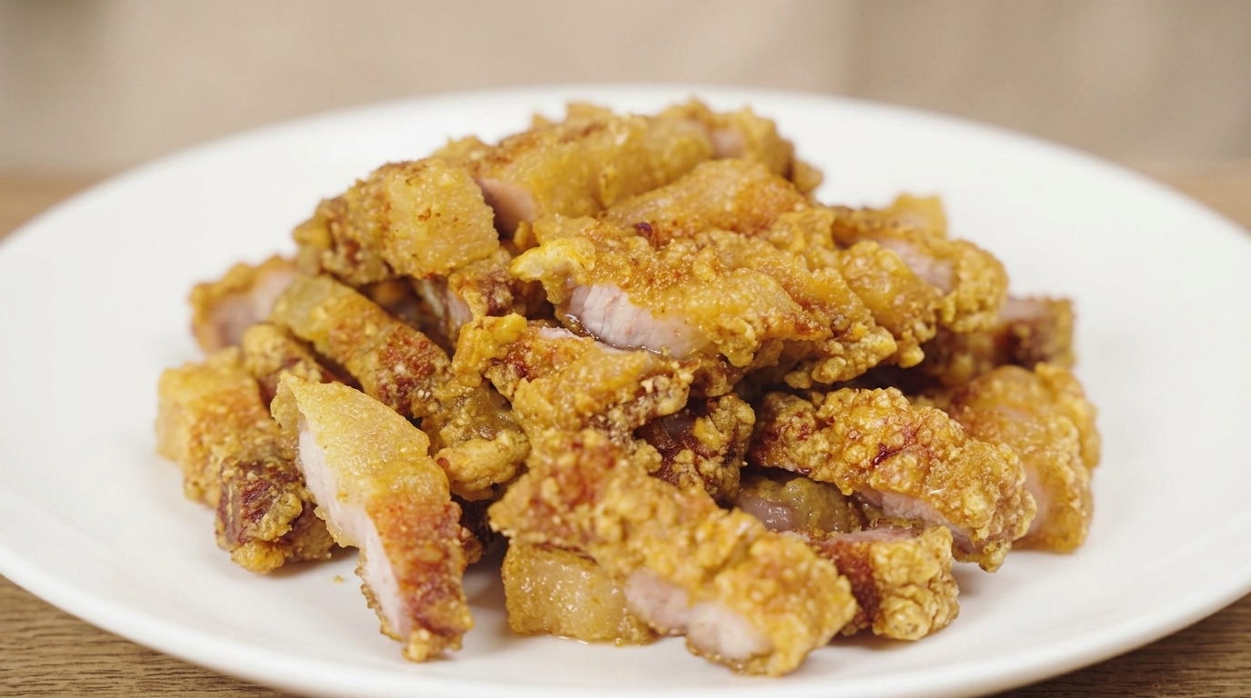 Knuspriger Schweinebauch mit Knoblauch