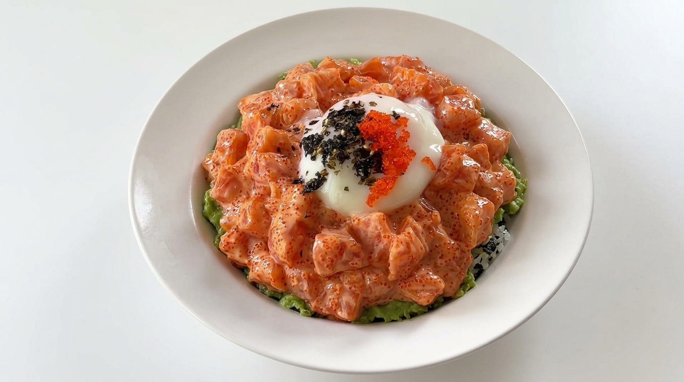 Cremige Lachs-Avocado-Reisbowl (Salmon Donburi)