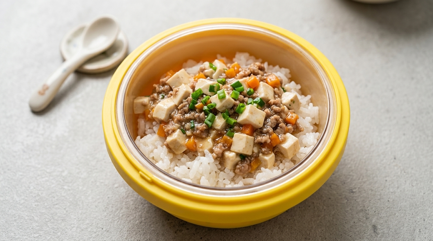 Geschmortes Rindfleisch mit Tofu für Kleinkinder