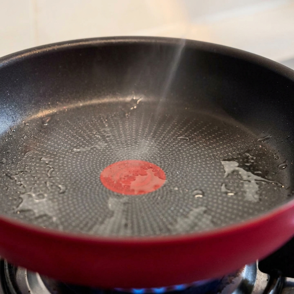 Speckstücke, die in einer Pfanne knusprig gebraten werden.