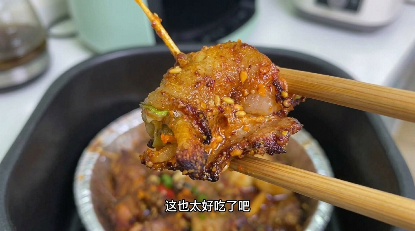 Schweinebauch-Kimchi-Röllchen aus der Heißluftfritteuse