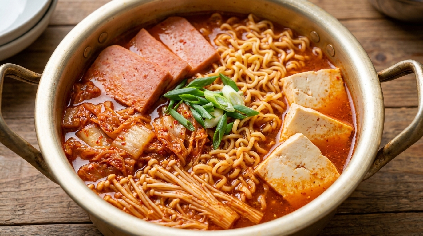 Klassischer koreanischer Armeeeintopf (Budae Jjigae)