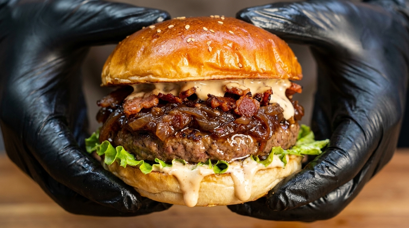 Geräucherter Speck & Karamellisierte Zwiebeln für Burger