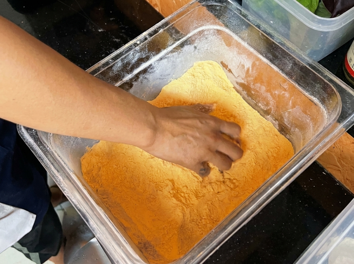 Nahaufnahme der karamellisierten Zwiebeln in der Pfanne, die eine satte, dunkle und marmeladenartige Konsistenz erreicht haben.
