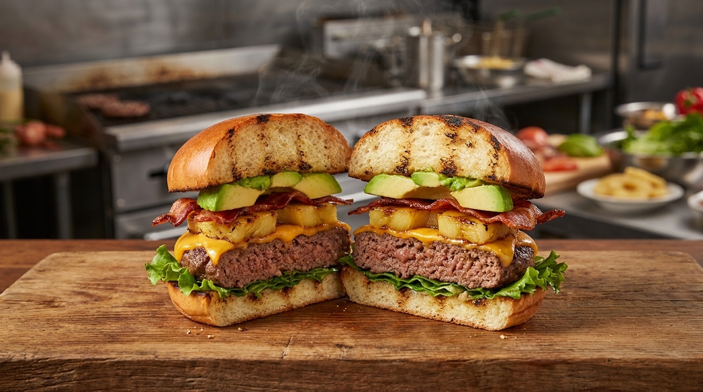 Gourmet Avocado Bacon Beef Burger