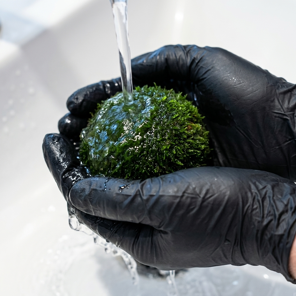 Eine Avocado wird unter fließendem Wasser gründlich abgespült.