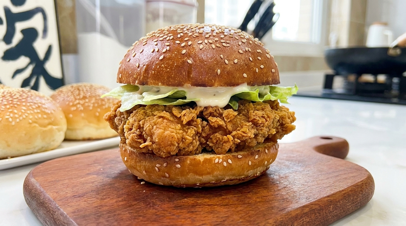Hausgemachter McSpicy Chicken Burger