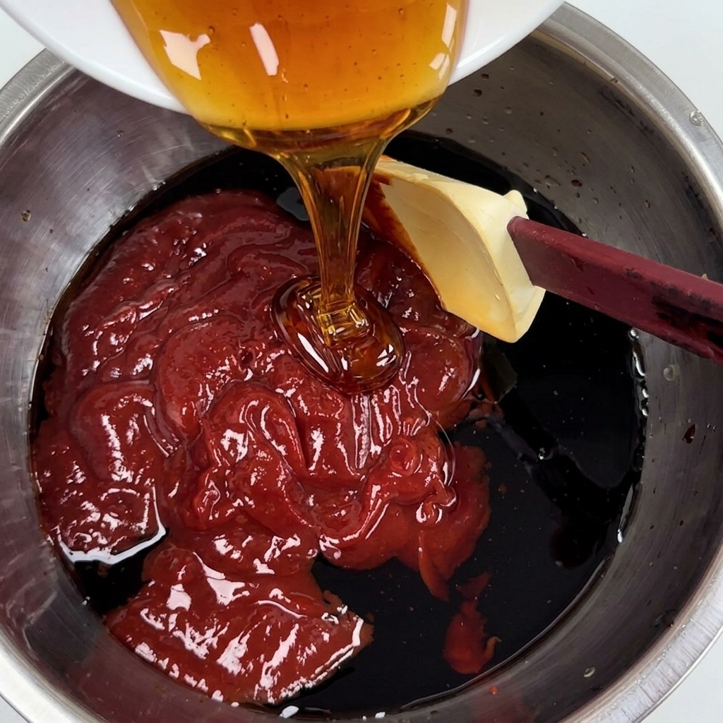 Maltose wird zur Mischung der Saucenzutaten hinzugefügt.