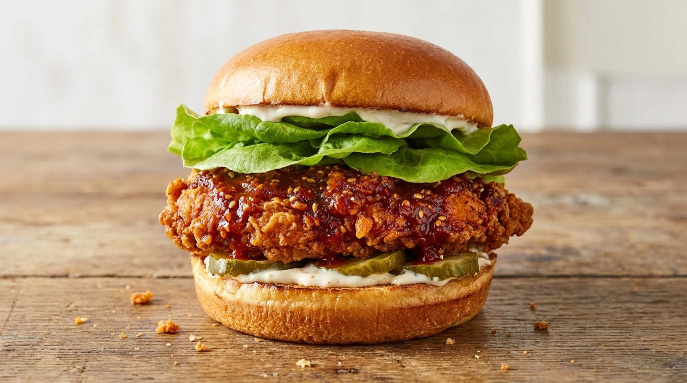 Knuspriger Korean Fried Chicken Burger