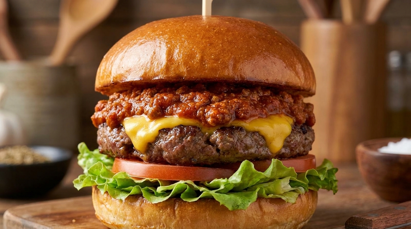 Mexikanischer Chili-Rindfleisch-Burger