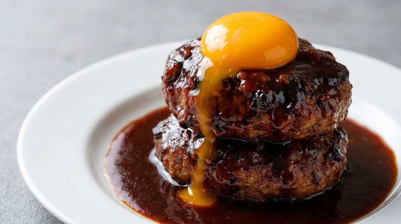 Klassisches japanisches Hamburg Steak (Hambagu)