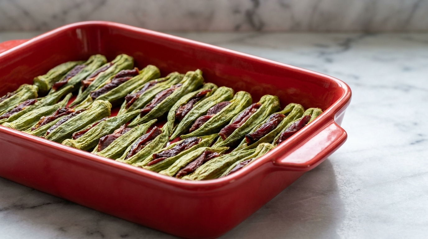 Hausgemachte Entenfleisch-Okra-Schiffchen für Hunde