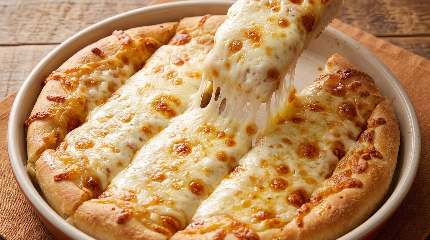 Hausgemachte Käse-Pizzabrot-Stangen