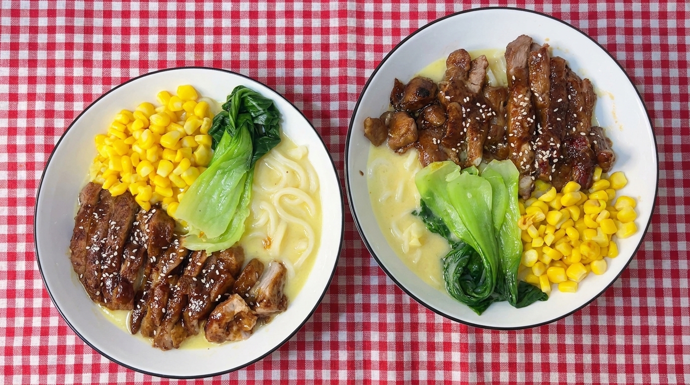 Hausgemachte Ramen mit Yakult-geschmortem Schweinefleisch