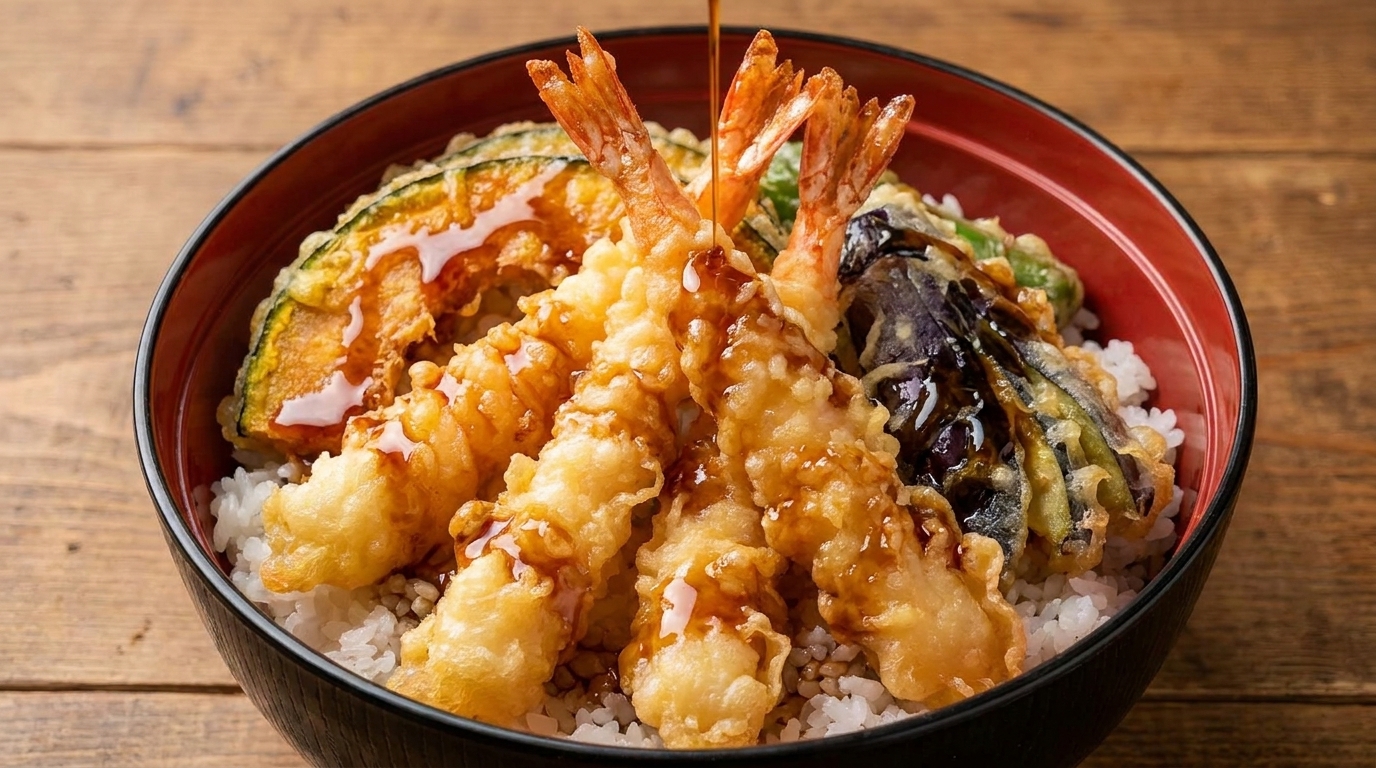 Japanisches Tempura Don (Tempura-Reisschale)
