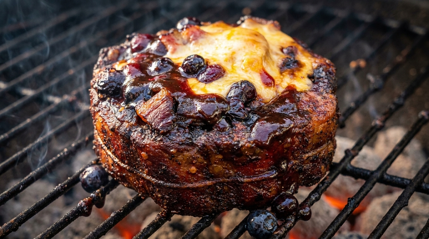 St. Louis Beer Can Rib Cups mit Blaubeer-BBQ-Glasur
