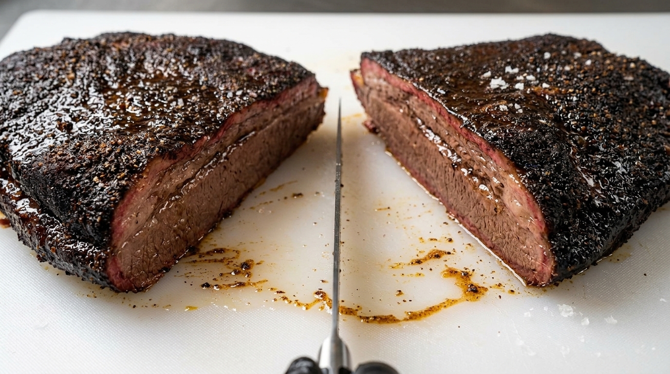 Geräucherte Wagyu-Rinderbrust nach amerikanischer BBQ-Art (Stone Axe MB 6-7)