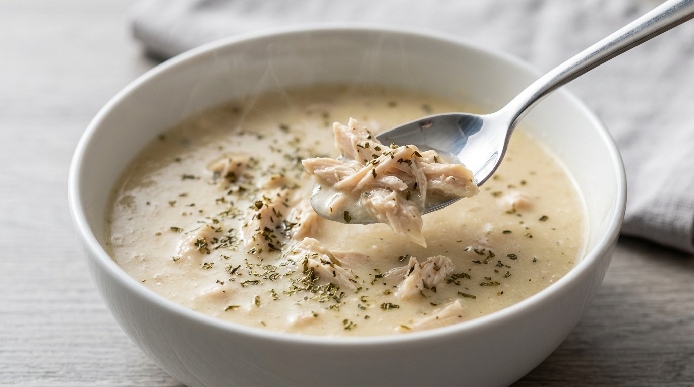 Cremige türkische Hühnersuppe (Tavuk Suyu Çorbası)
