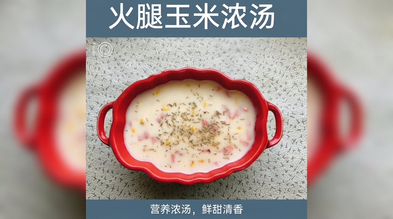 Cremige Maiscremesuppe mit Schinken