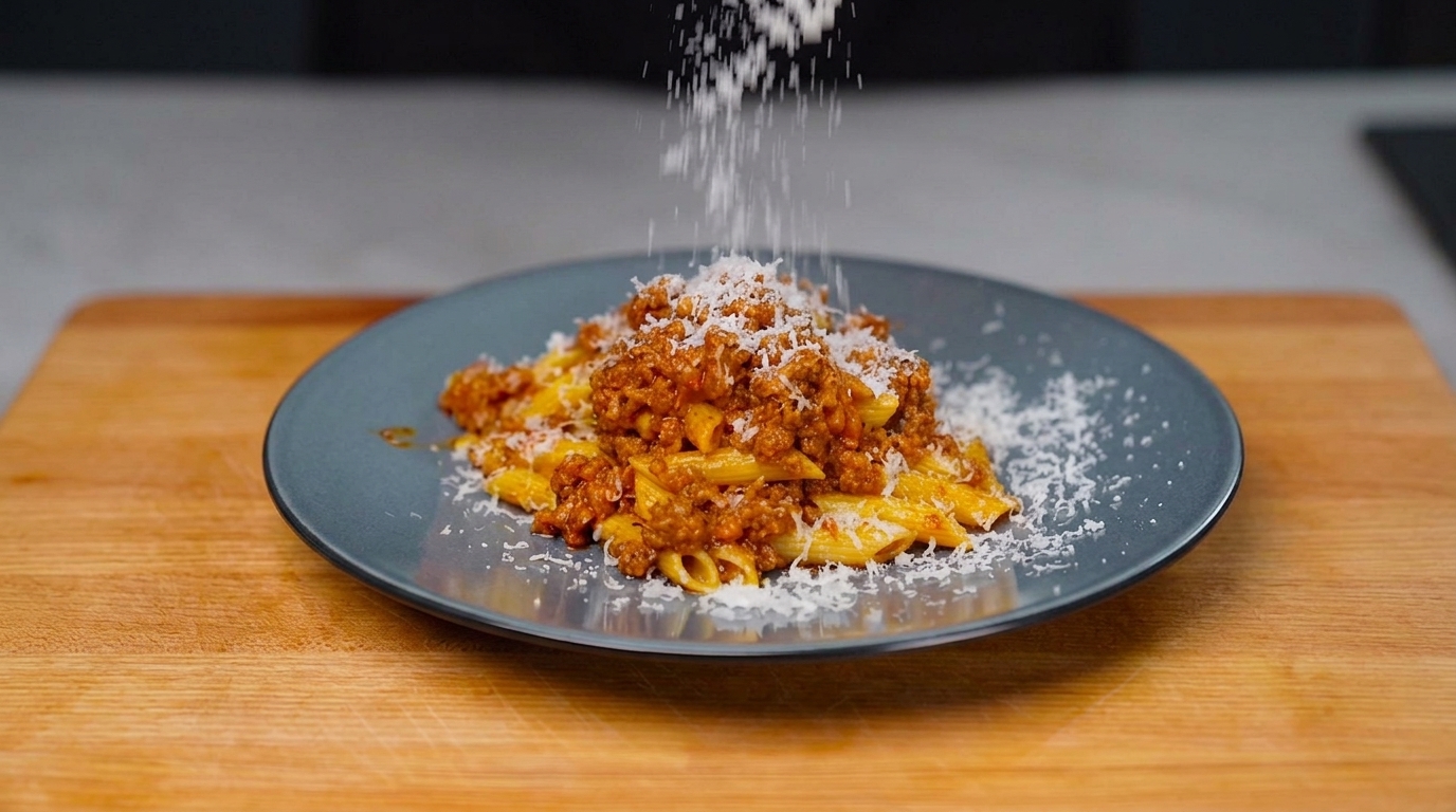 Traditionelles Ragu alla Bolognese mit Penne-Pasta
