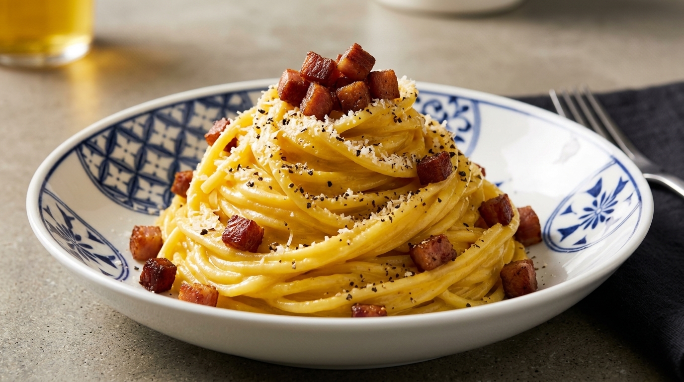 Authentische römische Spaghetti Carbonara