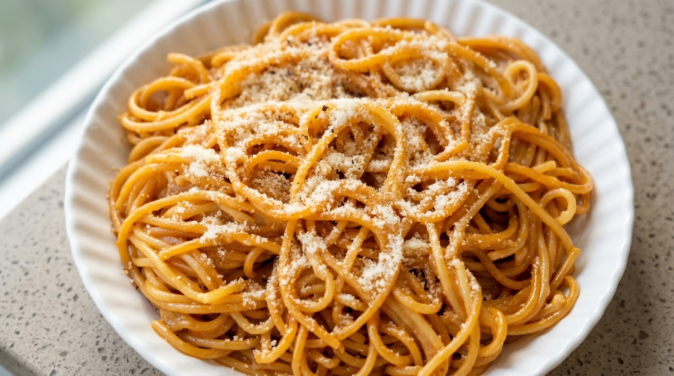 Einfache Käse-Sojasaucen-Pasta (Butter-Parmesan-Nudeln)