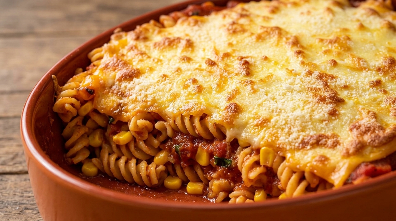 Fusilli-Auflauf mit drei Käsesorten