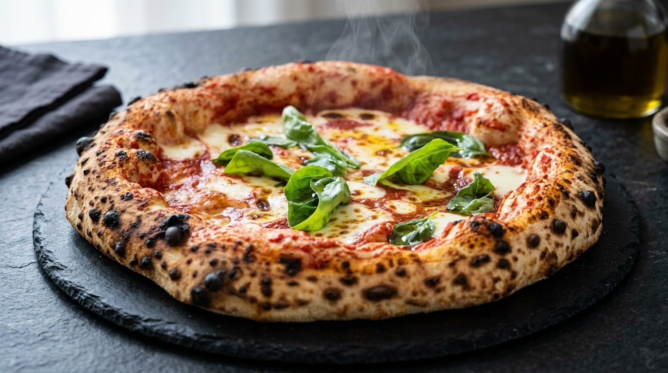 Pizza Margherita neapolitanischer Art (75% Hydratation)